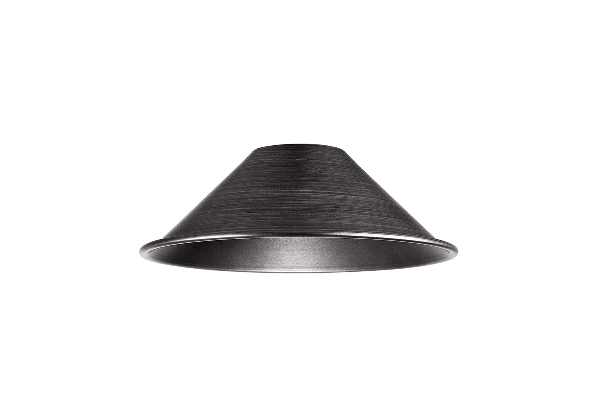D1031/PE  Dreifa Curved 210mm Shallow Cone (MA) Pewter/Antique Silver Metal Shade
